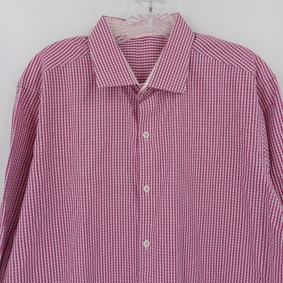 J. HILBURN XL 48in Chest Multi Plaid Button Up Down Shirt Collard Dress Business - Picture 4 of 16